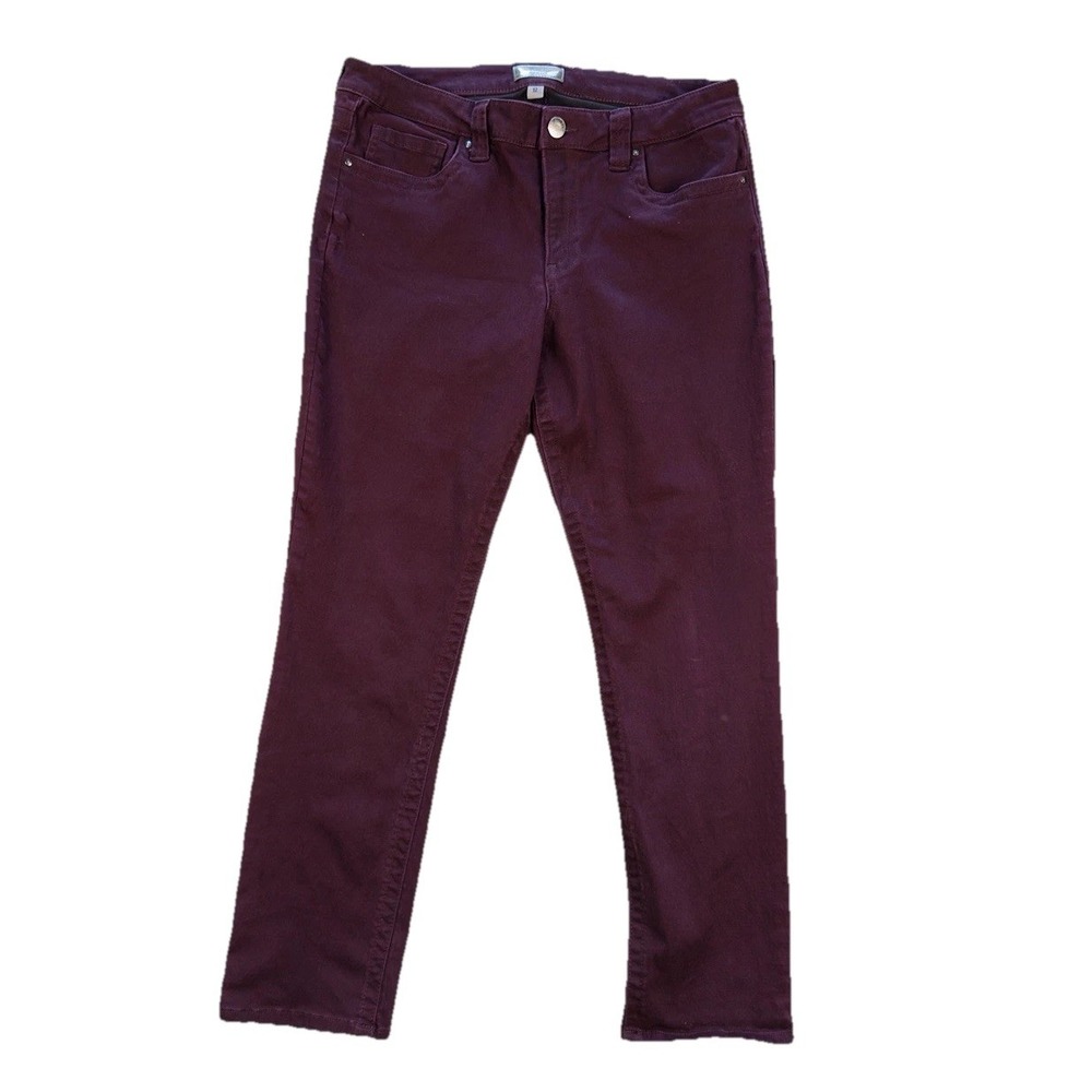KUT from the Kloth Diana Skinny Jeans Maroon Womens Size 12 Stretch Denim
